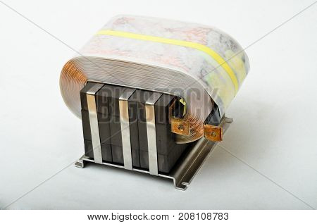 Transformer copper coil isolated on a white background