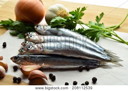 Cleaned and ready to cook fresh fish hamsi