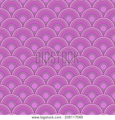 Traditional Japanese seamless pattern. Pink colored fish squama. Mermaid scales. Stock vector