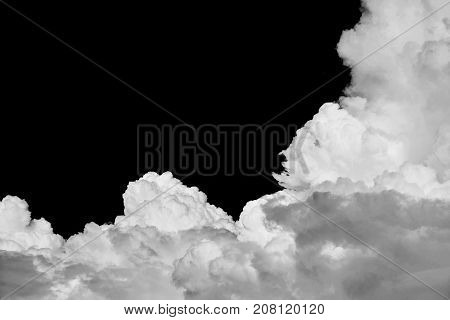 Clouds on black Background / White clouds on black sky