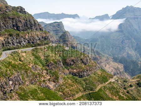 View the pass Boca da Encumeada in Madeira. Portugal