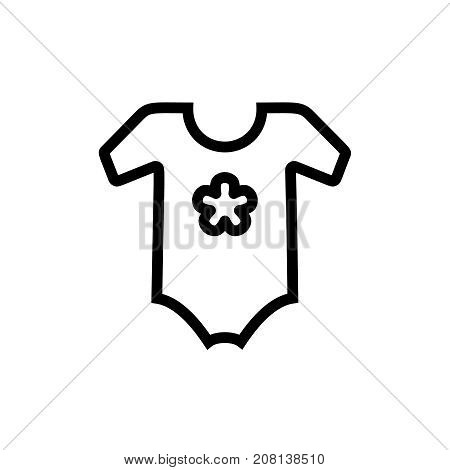 Baby body suit thin line icon. Outline symbol newborn bodysuit for the design of children's webstie and mobile applications. Outline stroke kid clothes pictogram.