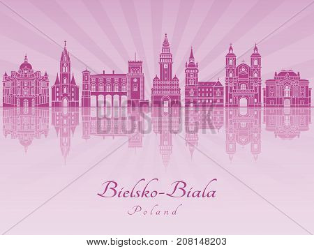 Bielsko-biala Skyline In Purple Radiant Orchid