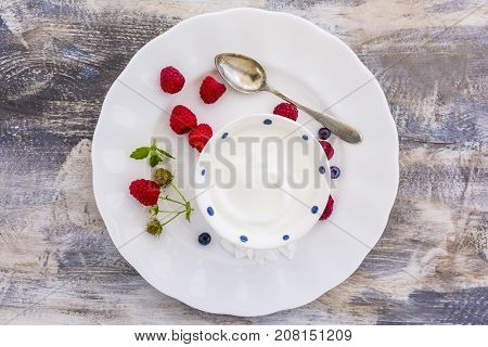 A bowl of healthy and delicious yogurt with fresh berry fruits.