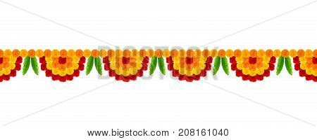 illustration of Flower garland decoration toran for Happy Diwali Holiday background