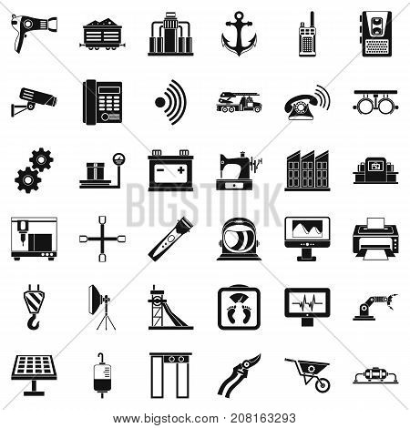 Equipment icons set. Simple style of 36 equipment vector icons for web isolated on white background