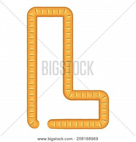 Letter l bread icon. Cartoon illustration of letter l bread vector icon for web