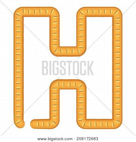 Letter h bread icon. Cartoon illustration of letter h bread vector icon for web