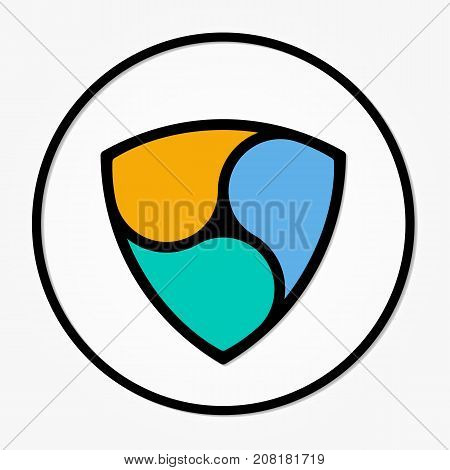 NEM coin cryptocurrency. Vector sign icon. Internet money