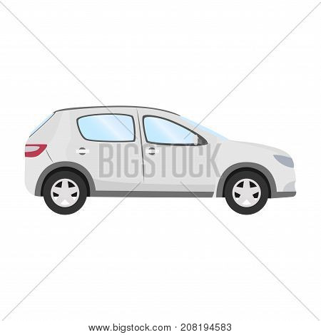 Car vector template on white background. Business hatchback isolated. white hatchback flat style. side view.