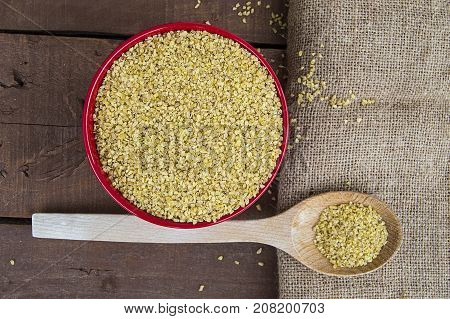 bulgur, boiled and pounded wheat. turkish bulgur pictures, turkish bulgur in plates, bulgur pilaf to make.