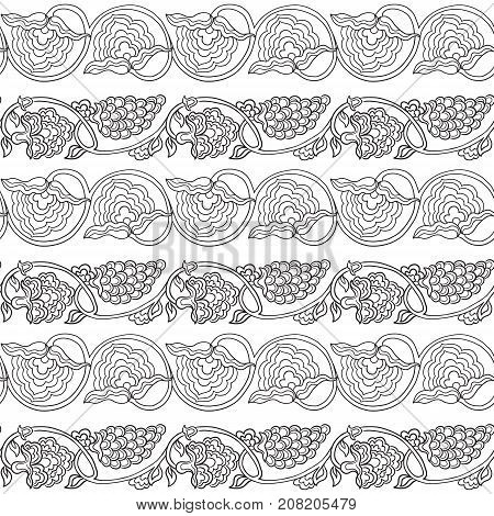 Seamless traditional chinese pattern with floral ornament. Stock vector illustration.