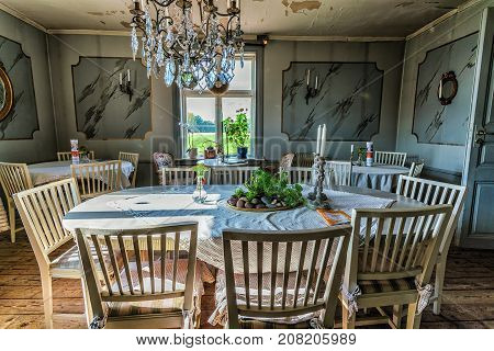 Vaxjo Sweden - September 2017. Picture of old scandinavian interior