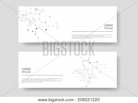 Polygonal abstract background with connected line and dots. Modern cover brochure with technological design for future world projects.