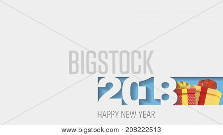 2018 Happy new year. Happy New Year Banner with 2018 Numbers.gifts 3d. Vector illustration.