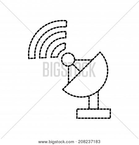 satellite antenna dish radar device equipment icon vector illustration