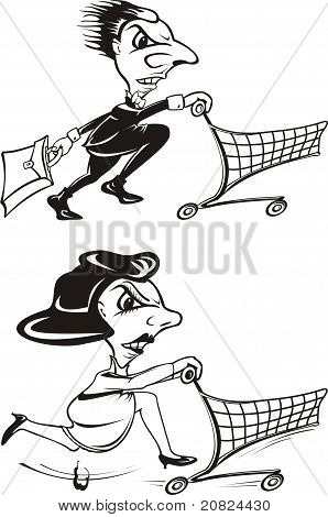 Shopper, asiakas - b&w luvut