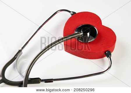 Medical Stethoscope And Red Heart