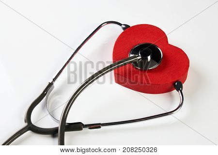 Medical Stethoscope And Red Heart