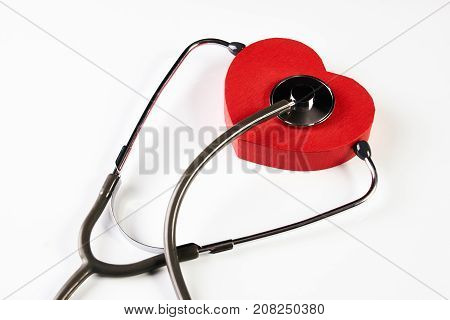 Medical Stethoscope And Red Heart