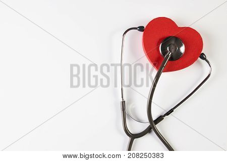 Medical Stethoscope And Red Heart