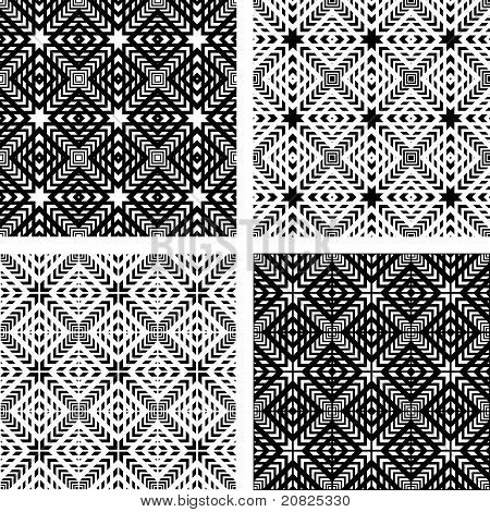 Bezešvé vzory sada. Geometrické textury.