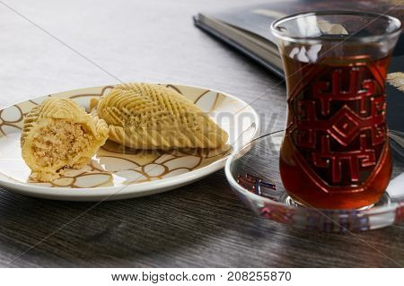 Traditional Azerbaijan Sweet Pastry Shekerbura With Nuts