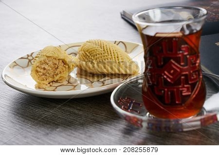 Traditional Azerbaijan Sweet Pastry Shekerbura With Nuts