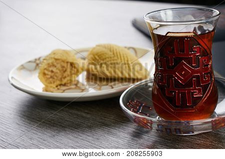 Traditional Azerbaijan Sweet Pastry Shekerbura With Nuts
