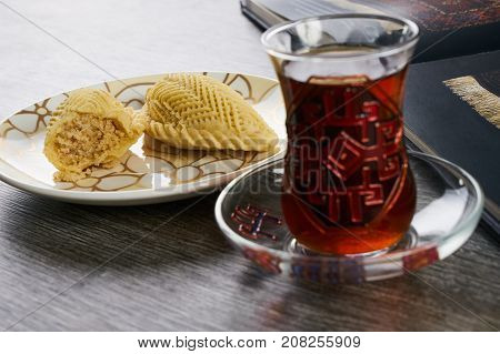 Traditional Azerbaijan Sweet Pastry Shekerbura With Nuts