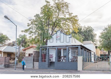 KEIMOES SOUTH AFRICA - JUNE 12 2017: A street scene with restaurant in Keimoes in the Northern Cape Province