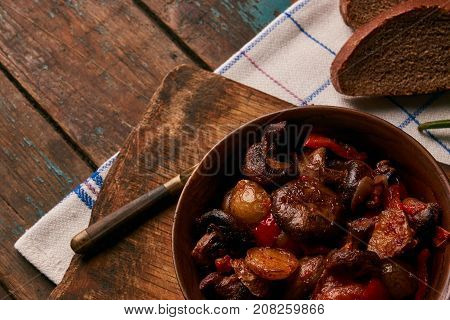 Baked Vegetables, Potatoes, Mushrooms, Onion, Tomato And Garlic