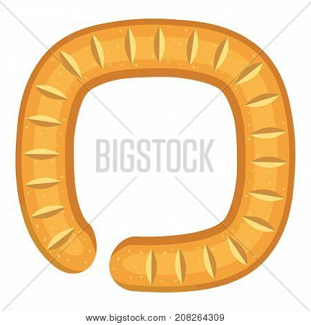 Cartoon illustration of circular bread vector icon for web