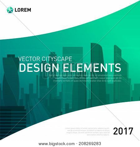 Design element for corporate graphic layout. Modern background template design for investment, business, real estate, construction.