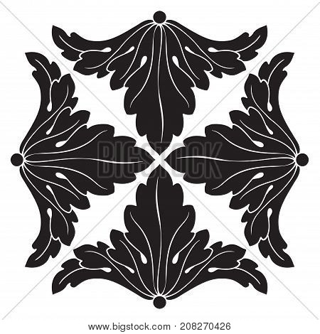 Vintage baroque ornament. Retro pattern antique style acanthus. Decorative design element filigree calligraphy.