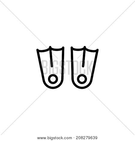 Swimming fins flat icon. Single high quality outline symbol of water for web design or mobile app. Thin line signs of swimming for design logo, visit card, etc. Outline logo of sport