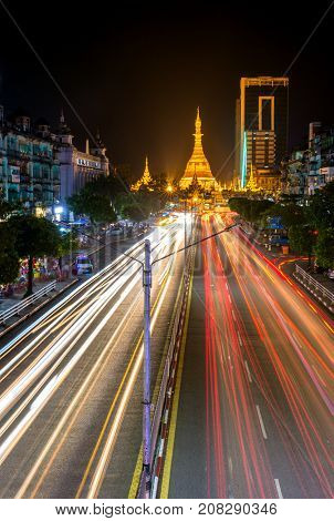 Sule pagoda in Yangon, Myanmar
