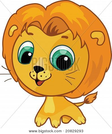 Cute lion vector cartoon  illustration
