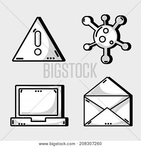 set programmer data information technology vector illustration