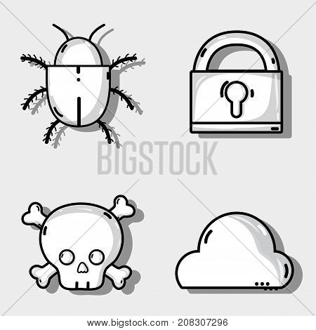 set programmer data information technology vector illustration