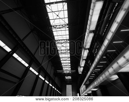 Tate Modern Turbine Hall In London Black And White
