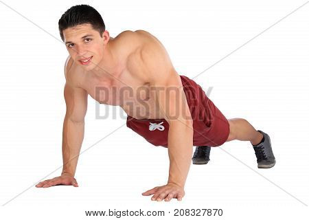 Push Ups Up Push-up Push-ups Exercise Bodybuilder Bodybuilding Man Isolated