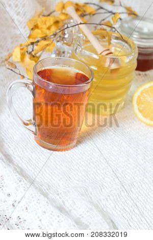 The Time of Tea Break with lemon and honey.