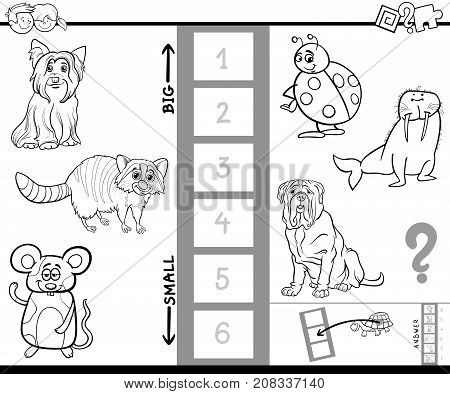 Find Biggest Animal Game Color Book