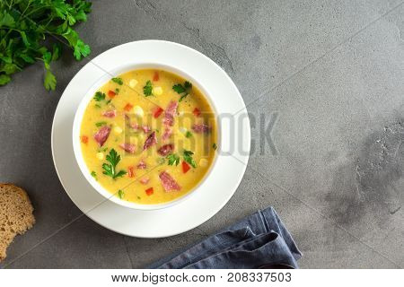 Corn Soup With Ham