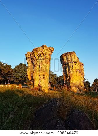 stone at MOR HIN KHAOW CHAIYAPHUM in the morning. It's Stonehenge of Thailand