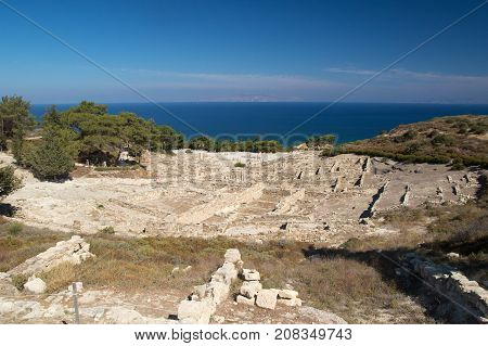 Archaeological site of ancient Kamiros in Rhodes Greece island