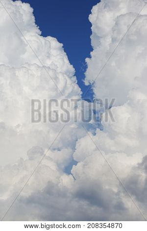 Sky with clouds as background. Texture thundercloud at close range.