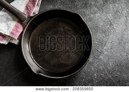Cast Iron Pan On Black