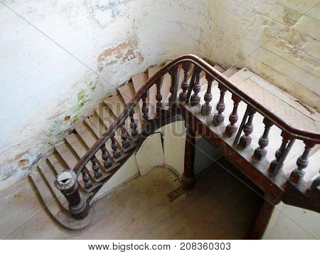 Interior of the abandoned palace in Belarus (Zheludok, Grodno region), built in the early twentieth century, example of Art Nouveau style